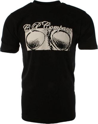 C.P. Company Zwarte Katoenen Heren T-shirt - Heren - T-shirts - Zwart - S - Katoen - Tops