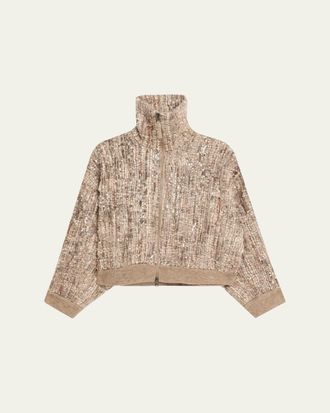 Brunello Cucinelli Sequined Mohair Cardigan