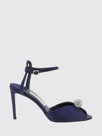 Jimmy Choo London Sacora Satin Stiletto Heel Sandals with Crystals