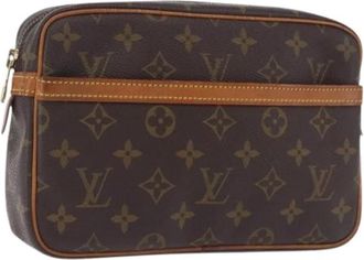 Louis Vuitton Pre-owned Vintage Monogram Clutch - Dames - Vintage Clutch - Bruin - ONE Size - Leer - Vintage