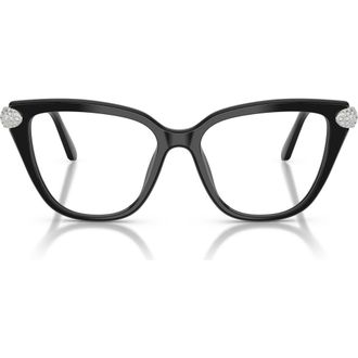 Swarovski 52mm Cat Eye Optical Glasses in Black/Demo Lens at Nordstrom