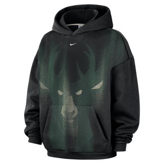 Nike Mens Milwaukee Bucks Standard Issue Fleece Basketball Hoodie in Black | IQ2533-010