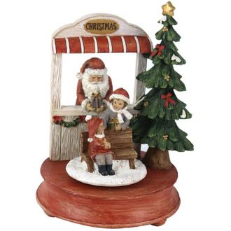 Vacchetti Vacchetti - Caja De M&uacute;sica De Resina De Pap&aacute; Noel Con M&uacute;sica Roja Cm17x16h23,5