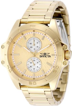 Invicta Speedway 50355 Herenhorloge - Quartz Uurwerk - Roestvrij Staal met Gouden Wijzerplaat - 44 mm