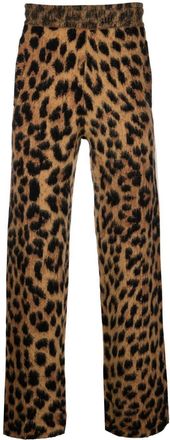 Palm Angels animalier brushed track pants - men - Polyamide/Wool/Alpaca - M - Brown