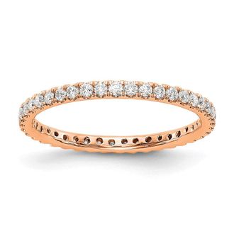 Diamond2Deal 14k Rose Gold Lab Grown Diamond Eternity Wedding Band Ring 1/2Ct Clarity- VS Color- G-H