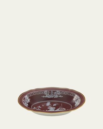 Ginori 1735 Oriente Italiano Castagna Deep Oval Serving Bowl