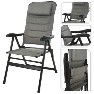 Koopman Silla Camping Plegable Gris Koopman 76 X 57 X 118 Cm