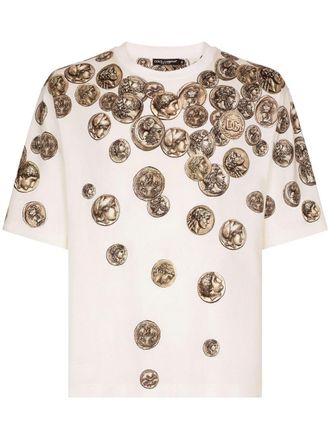 Dolce & Gabbana T-shirt met print - Beige
