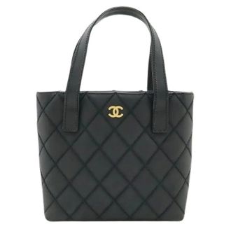 Chanel Pre-owned Tote Bags, female, Black, Size: ONE SIZE Pre-owned Wild Stitch Leather Tote Bag