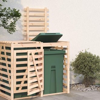vidaXL Extensi&oacute;n Para Cobertizo De Cubos De Basura Madera Maciza Pino Vidaxl