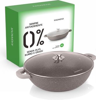 KASANOVA Tegame 40 cm con coperchio I Giganti design marrone