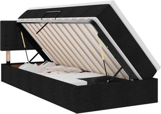 vidaXL Storage Bed with Mattress Black 90 x 200 cm Engineered Wood vidaXL