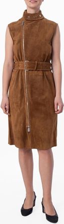 Burberry Suede Sleeveless Dress, Brand Size 10 ( US Size 8 )