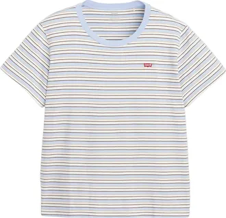 Levi's Plus T-Shirt LEVIS PLUS PL THE PERFECT, Damen, Gr. XXXL (54/56), light blau stripe chambra, Single Jersey, Obermaterial: 100% Baumwolle, gestreift, figurum
