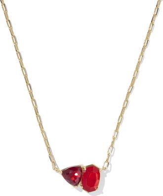 Kendra Scott Tatum Pendant Necklace in Gold Red Mix at Nordstrom