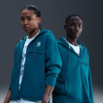 Nike Womens Sabrina Dri-FIT Loose Full-Zip Basketball Hoodie in Blue | IH3916-415