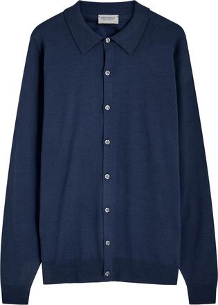 John Smedley Tibor Wool Cardigan - Navy - Xxl