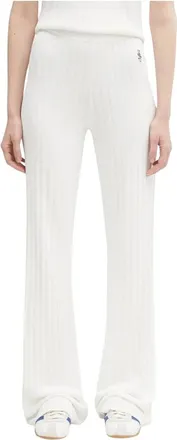 Sporty & Rich Broeken, Dames, Beige, L, Rayon, SRC Ribbed Broeken