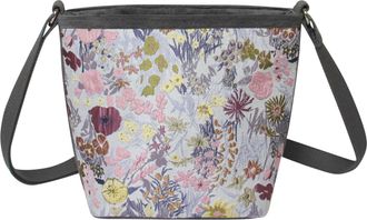 Earth Squared Floral Jacquard Bucket Crossbody Bag, 25 x 21 x 10 cm, Spring Pattern (Pink)