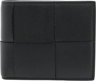 Bottega Veneta Black Intrecciato Leather Cassette Maxi Wallet (Authentic Pre- Loved)