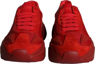Dolce & Gabbana Red Leather Daymaster Low Top Sneakers Mens Shoes (Pre-Owned)