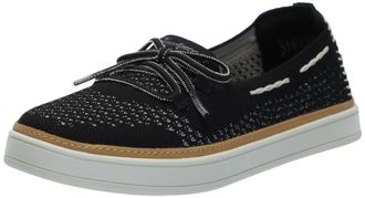 Skechers Womens Coastal-Drive Boat Shoe, Black, 10