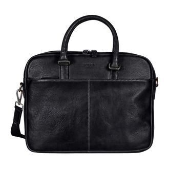 Howard London Laptop Bag Morris - Heren - Laptoptassen - Zwart - ONE Size - Leer - Tassen