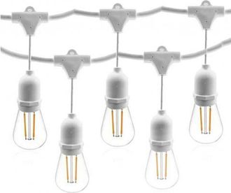 B'S Cadena De Luces 5mt Y 10 Portal&aacute;mparas E27 Blanco Extensible Ip54 Interior Exterior