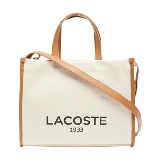 Lacoste Tassen, Dames, Beige, ONE Size, Heritage Canvas Tote Bag Natural Tan