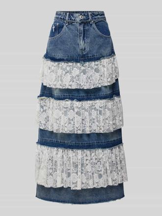 The Ragged Priest Jeansrock mit Spitzenbesatz Modell BABYDOLL in Jeansblau, Gr&ouml;&szlig;e 24