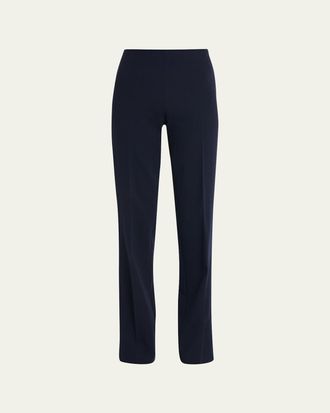 Akris Carole Straight-Leg Wool Double-Face Pants