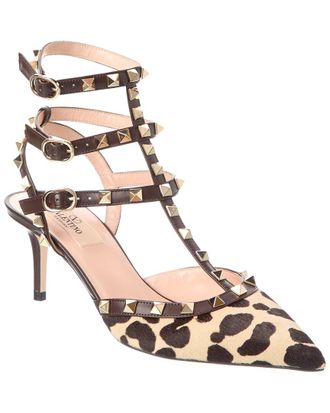 Valentino Rockstud Caged 65 Haircalf & Leather Pump