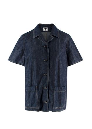 Dior Navy Denim Short Sleeve Shirt Size L