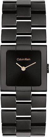 Calvin Klein Reloj de acero cuadrado chapado en negro