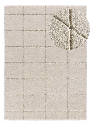 Atticgo Alfombra con relieve shaggy crema 133x190 cm