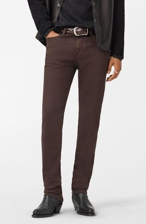 John Varvatos J702 Slim Fit Knit Jeans in Dark Brown at Nordstrom, Size 30 X