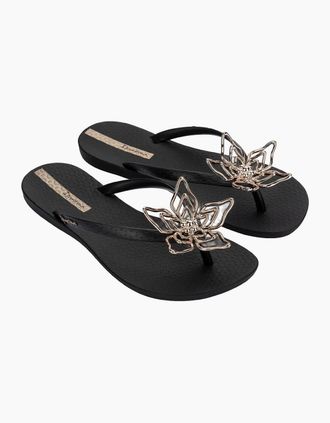 Ipanema Womens Ipanema Womens Maxi Flower Fem Flip Flops - Black/Black - Size: 5