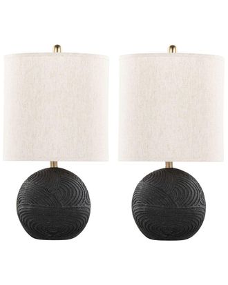 LumiSource Set Of 2 Kona 23In Contemporary Table Lamps With Grandview Gallery Linen Shade