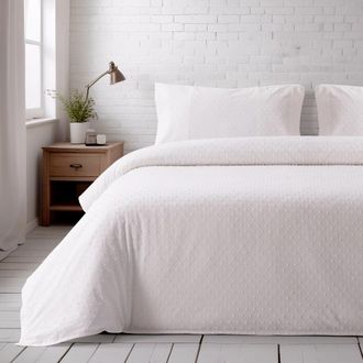 Casa da Laura Funda n&oacute;rdica geom&eacute;trico 100% algod&oacute;n beige cama 105 cm (180 x 220 cm