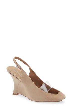 Jeffrey Campbell Nebulis Slingback Wedge Pump in Beige Suede at Nordstrom, Size 8.5