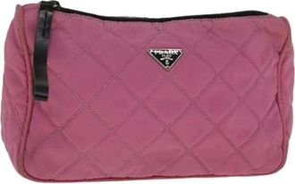 Prada Pre-owned Nylon prada-bags - Dames - Vintage Clutch - Roze - ONE Size - Nylon - Vintage