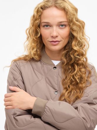 Vila Steppmantel VILA VITATE L/S QUILT JACKET - NOOS, Damen, Gr. 36, taupe gray, Steppware, Obermaterial: 100% Polyester, unifarben, regular fit Po-bedecke