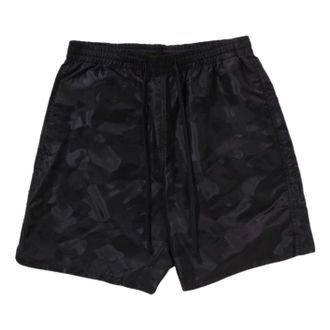 A Bathing Ape Solid Camo Bathing Ape Logo Shorts Black 1L30-153-310