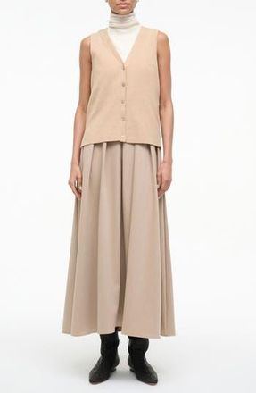 Staud Madeline Sleeveless Mixed Media Dress in Wheat at Nordstrom Rack, Size Medium