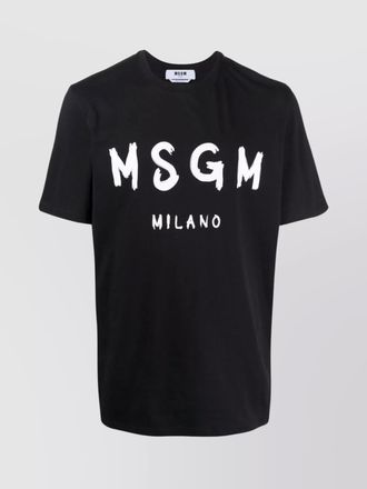 Msgm cotton logo print t-shirt