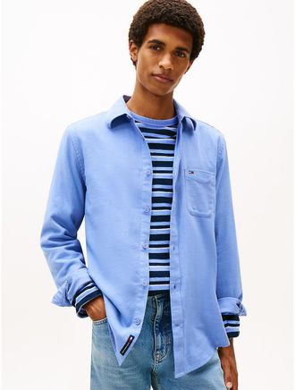 Tommy Hilfiger Mens Tommy Jeans Brushed Flannel Shirt - Blue - L