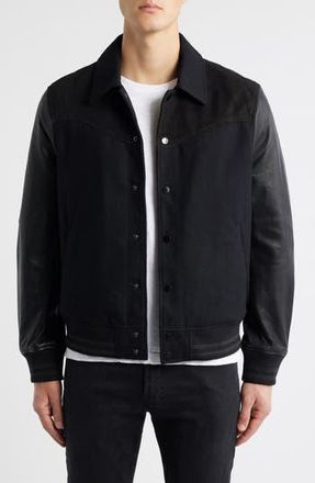 AllSaints Endleton Contrast Bomber Jacket in Black at Nordstrom Rack, Size Small