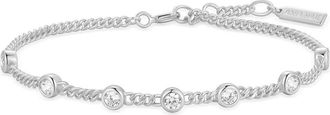 Ania Haie Bezel Cubic Zirconia Station Chain Bracelet in Silver at Nordstrom