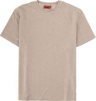 Missoni Neutrals Herringbone Pattern Boxy Cotton-Viscose T-Shirt